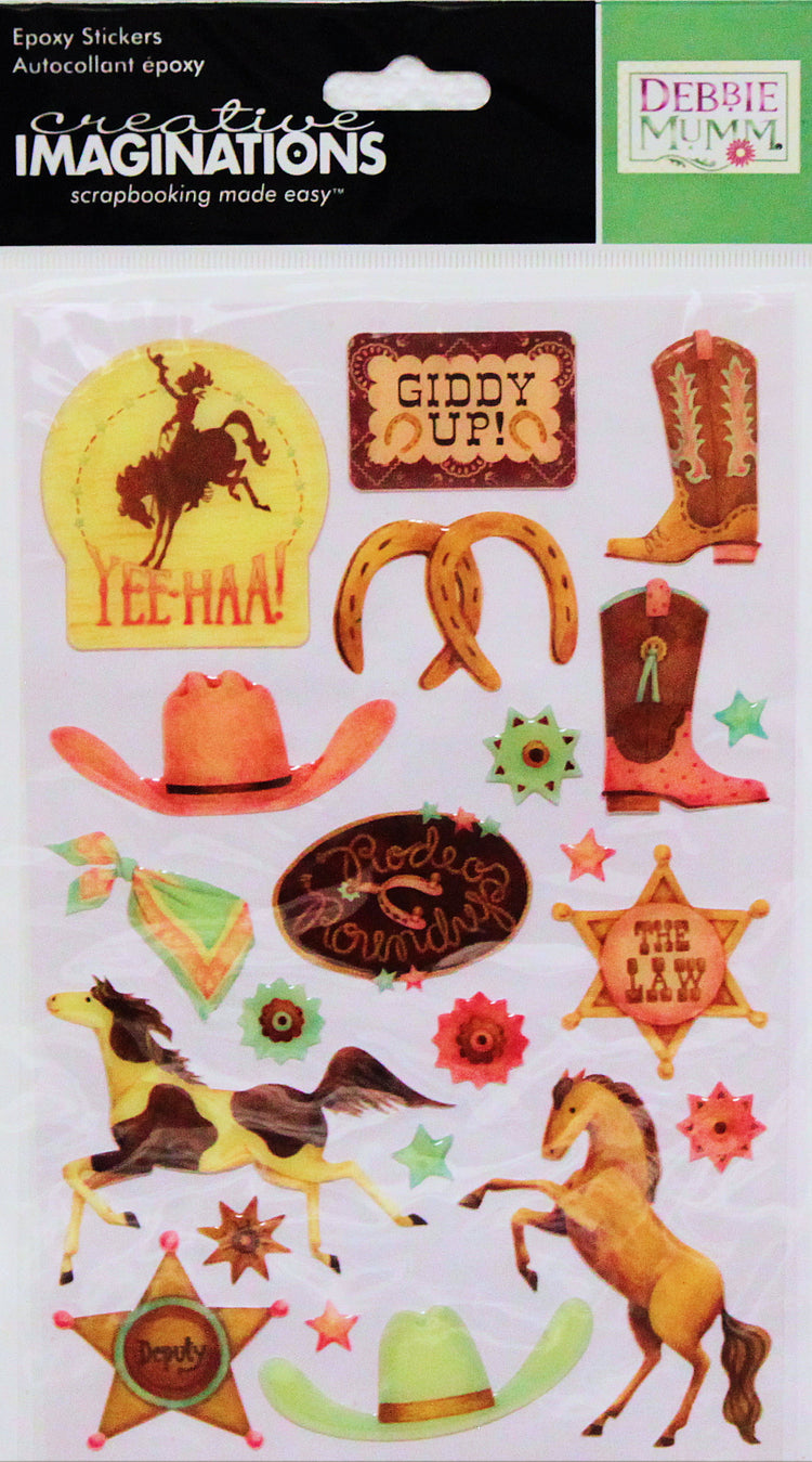 Creative Imaginations Debbie Mumm Wild West Dimensional Epoxy Stickers