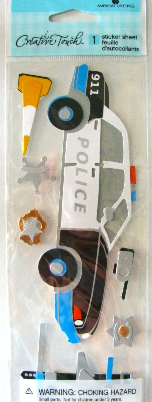 Creative Touch Police Car Dimensional Stickers
