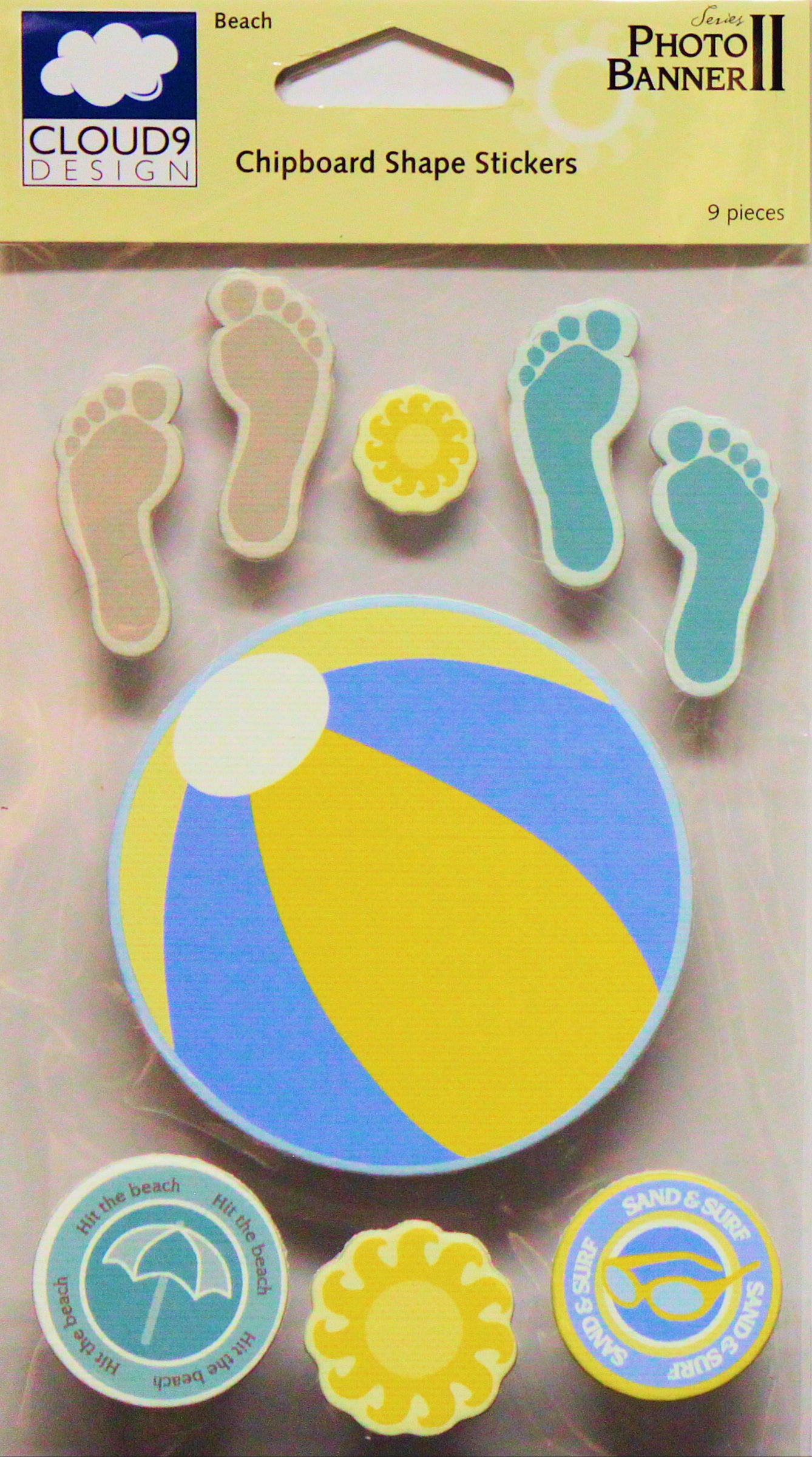 Cloud 9 Design Beach Chipboard Shape Stickers