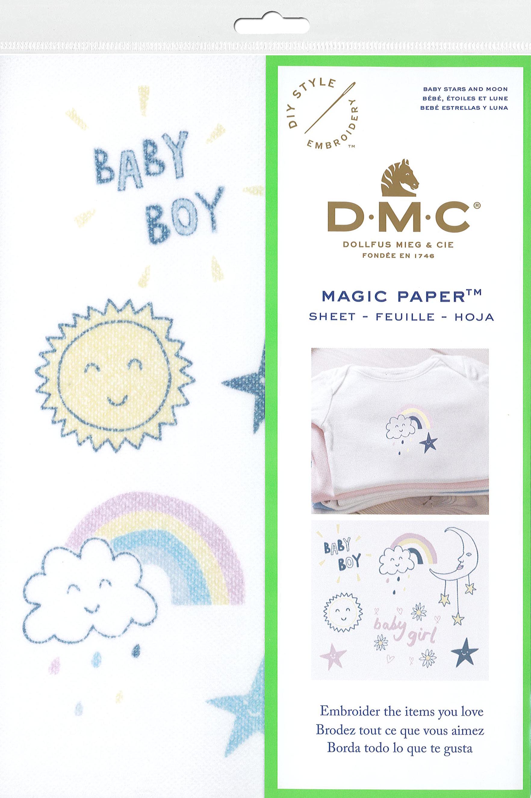 D.M.C Baby Magic Paper Baby Stars & Moon 3 Pcs