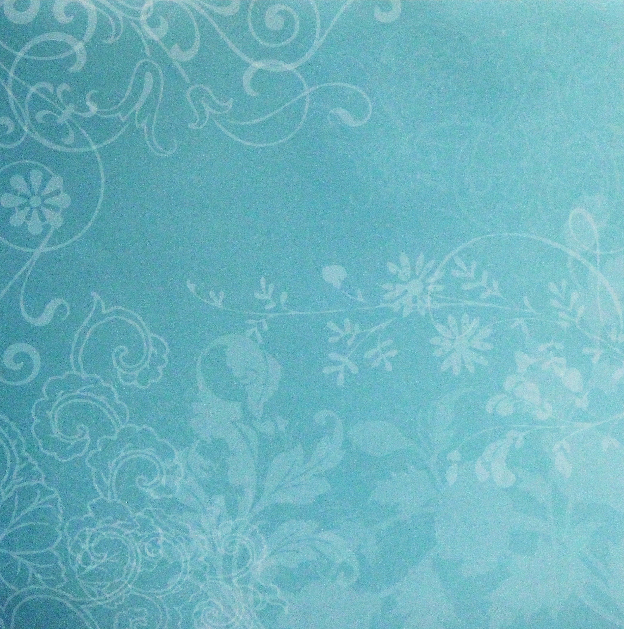 DCWV 12 X 12 Light Blue Floral Swirls Scrapbook Paper