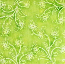 DCWV 12 X 12 Green White Outlined Flowers Scrapbook Paper