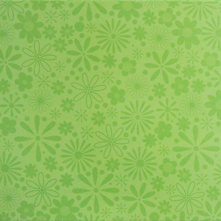 DCWV 12 X 12 Green Flowers Variety Scrapbook Paper