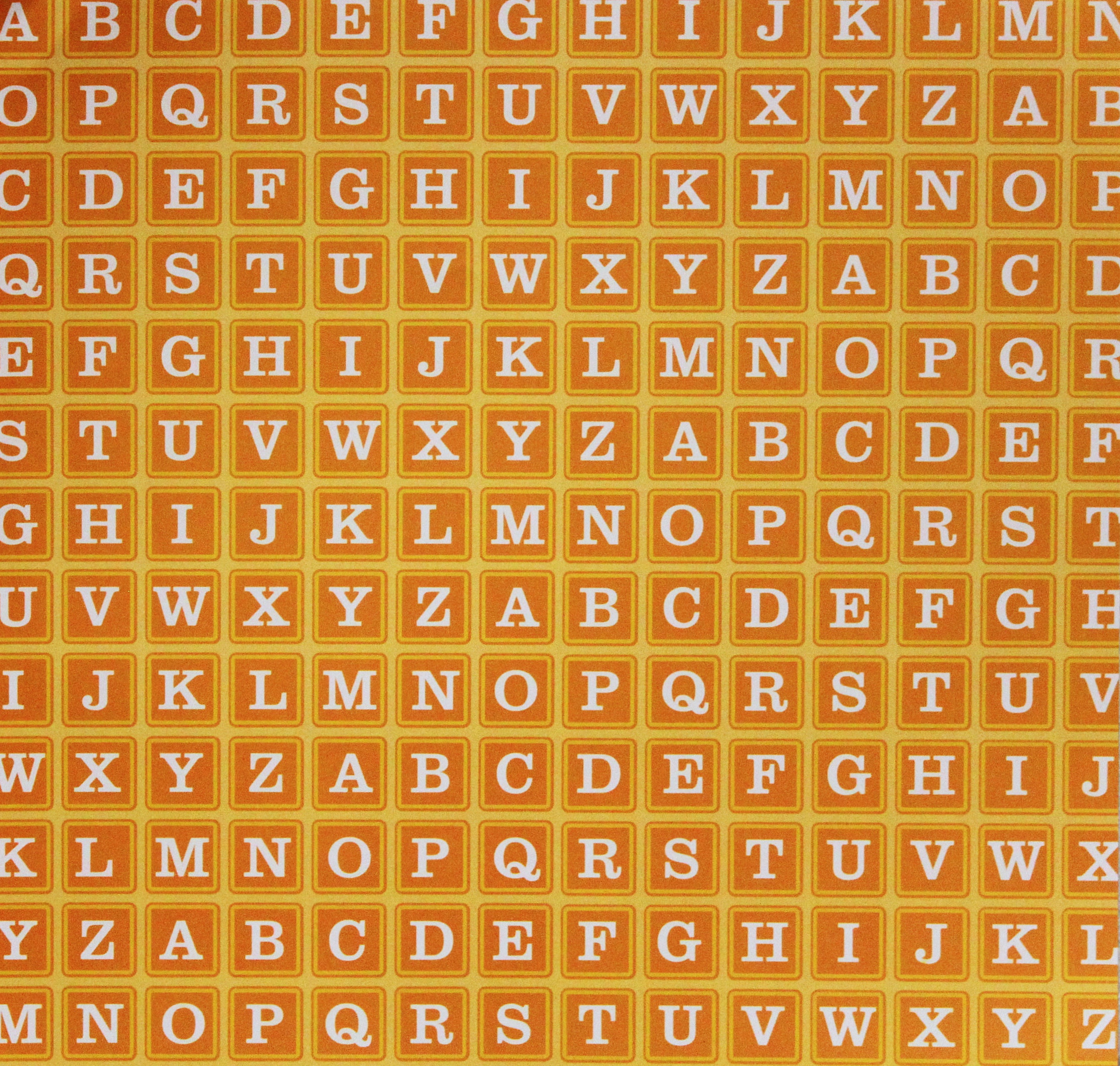 DCWV 12 X 12 Orange Alphabet Scrapbook Paper