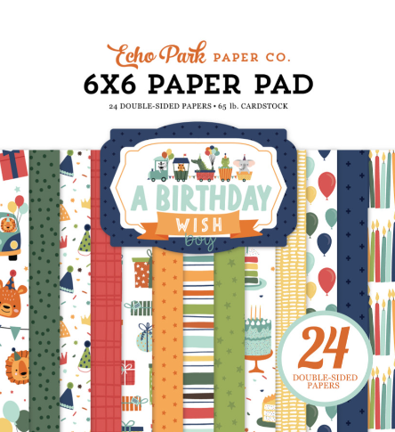 Echo Park A Birthday Wish Boy 6x6 Scrapbook Paper Pad
