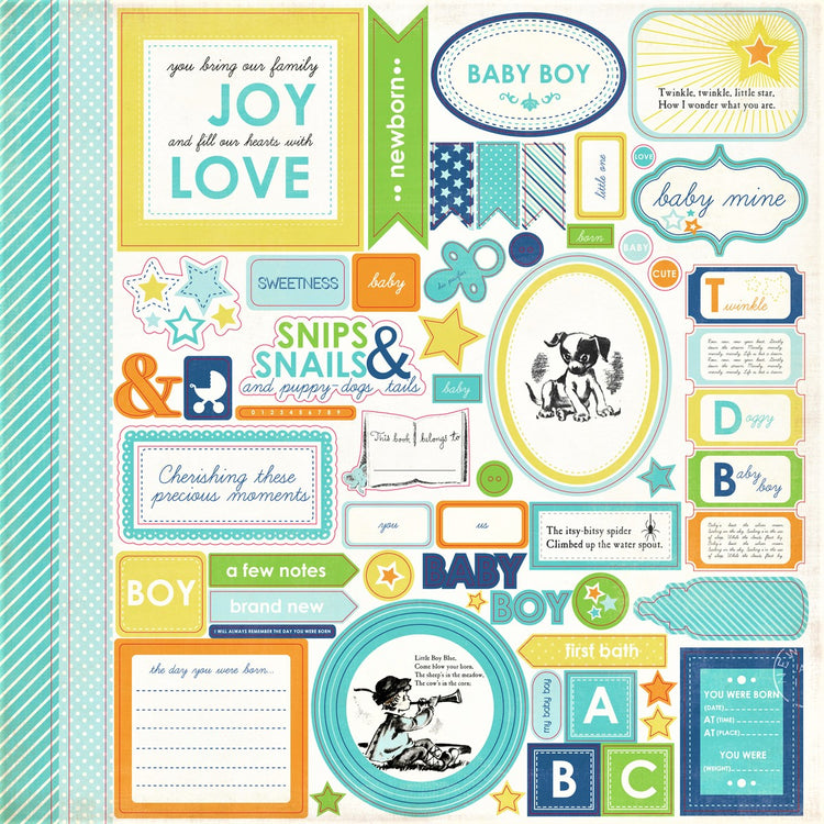 Carta Bella 12 x 12 Baby Mine Element Sticker Sheet