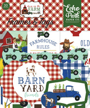 Echo Park Down On The Farm 33 Piece Frames & Tags Ephemera