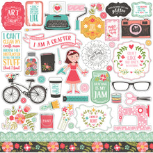 Echo Park I Love Crafting 12 x 12 Element Sticker Sheet