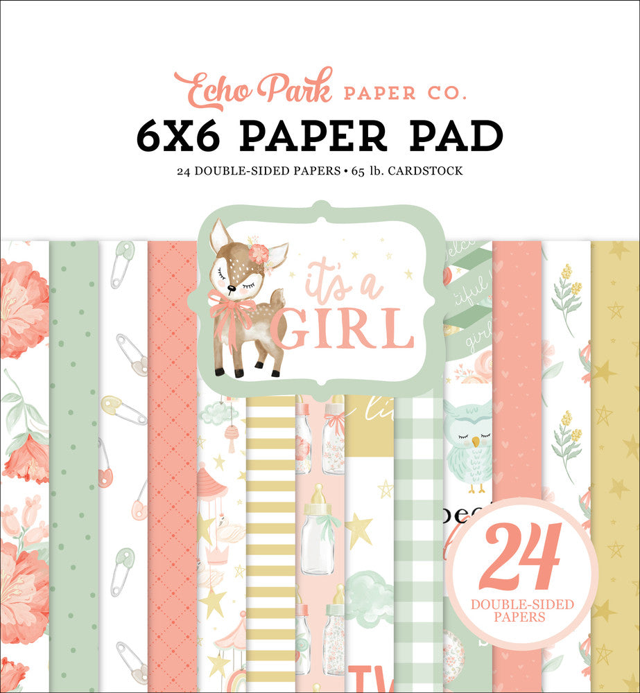 Echo Park It's A Girl 6 x 6 Scrapbook Paper Pad