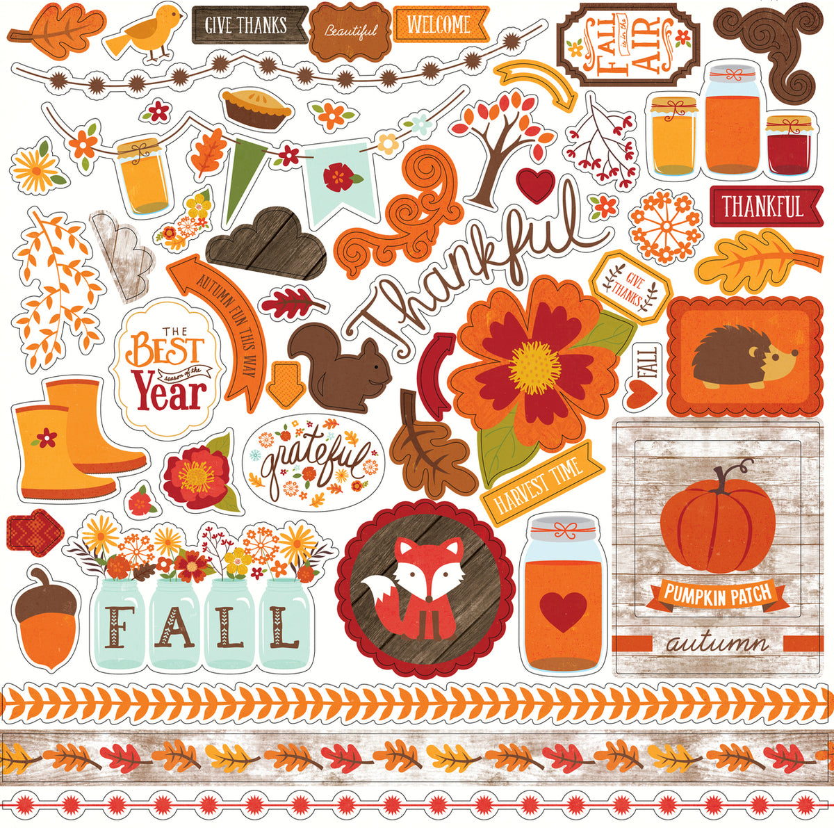 Echo Park 12 x 12 The Story Of Fall Element Sticker Sheet