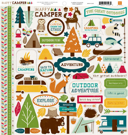 Echo Park Happy Camper 12" X 12" Element Sticker Sheet