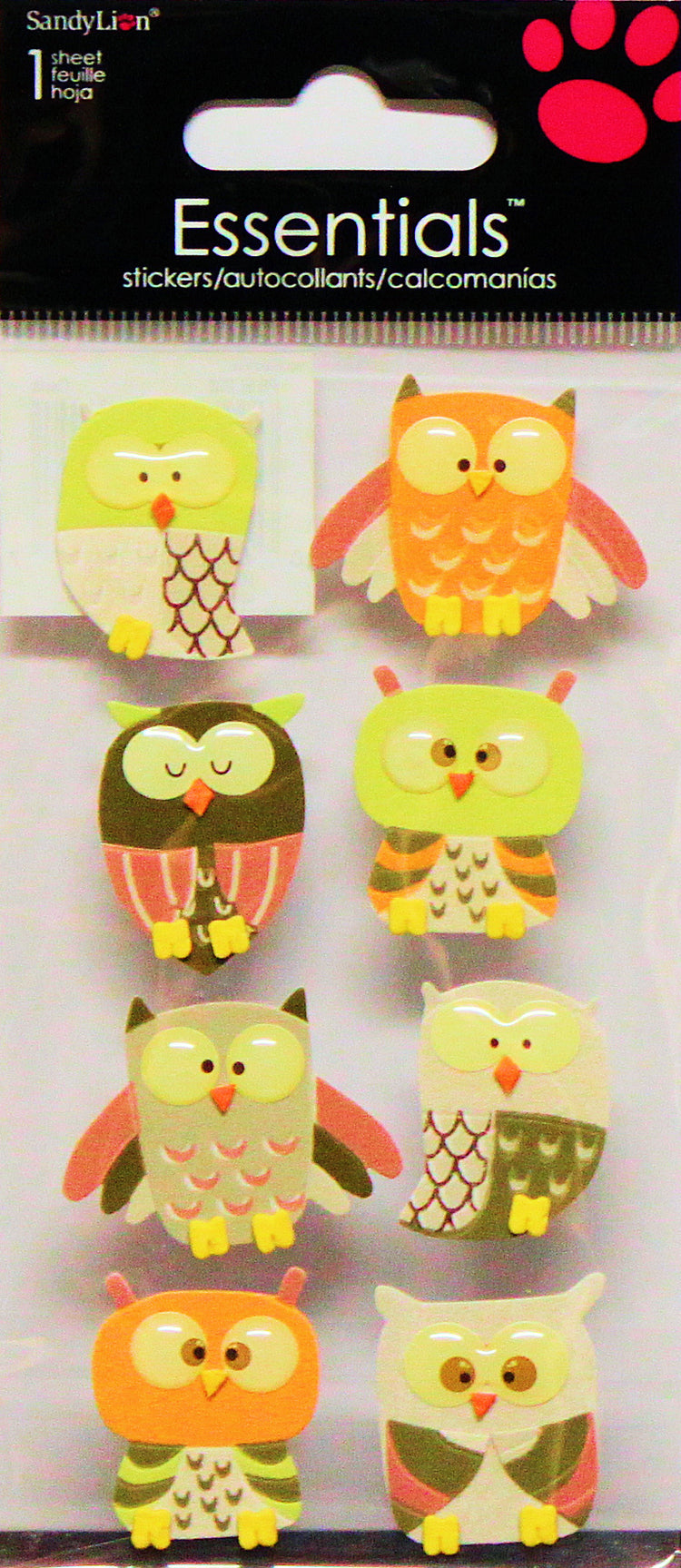 Sandy Lion Essentials Owls Dimensional Sticker