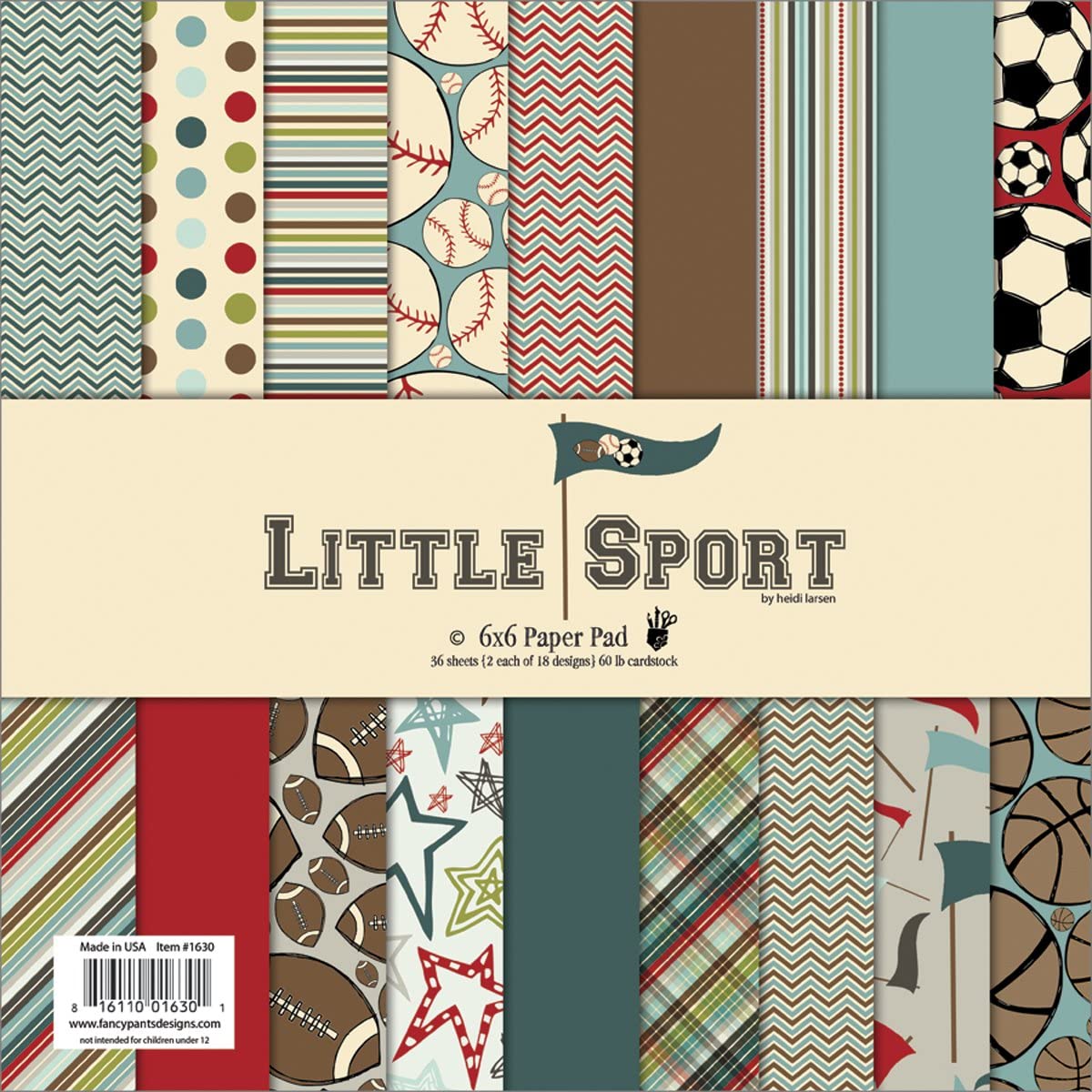 Fancy Pants Designs Little Sport 6 x 6 Scrapbook Paper Pad
