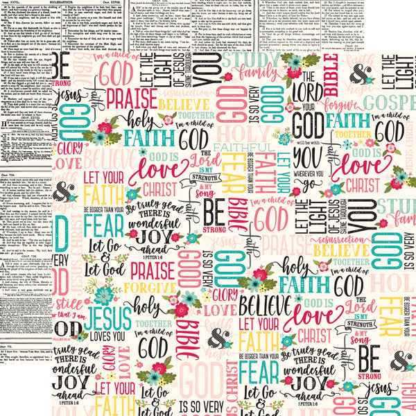 Echo Park 12 x 12 Double-Sided Forward With Faith Faith And Hope Scrapbook Paper