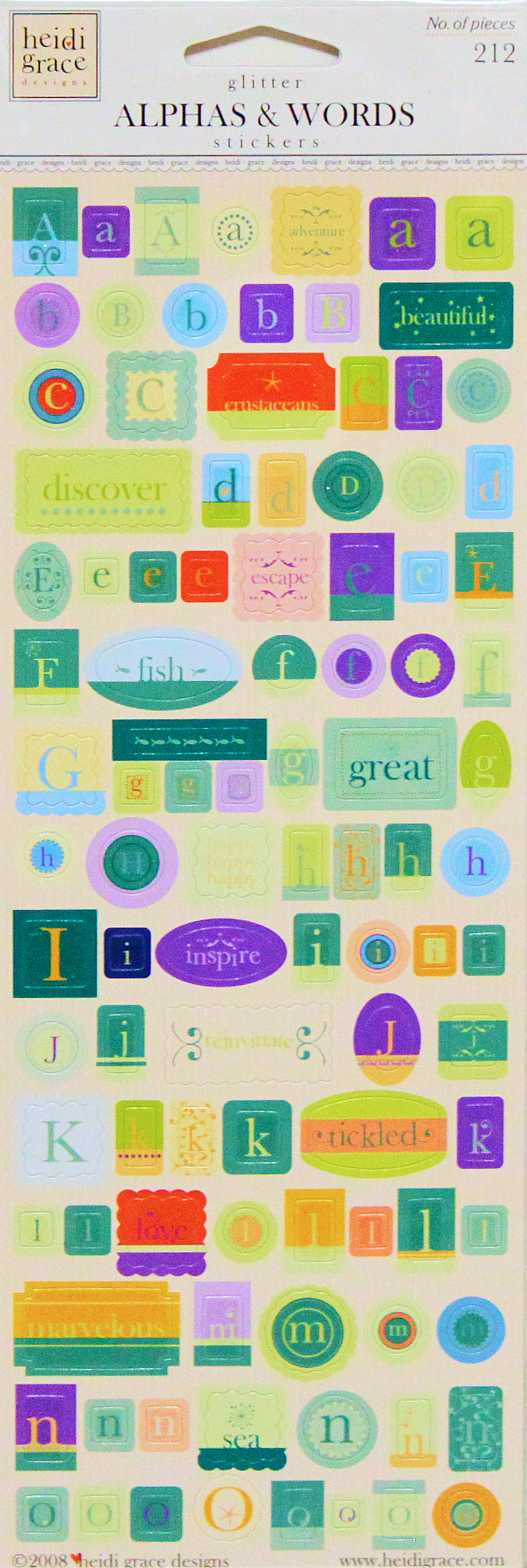 Heidi Grace Glitter Alphabet & Words Stickers