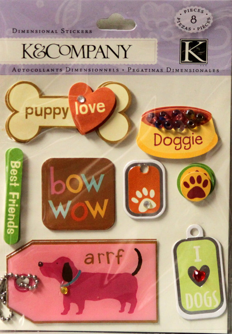 K & Company Puppy Companion Dimensional Stickers