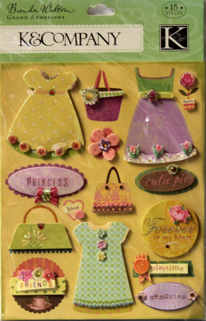 K & Company Brenda Walton Dollhouse Fashion Grand Adhesions Dimensional Stickers