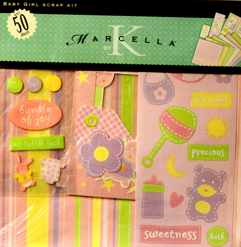 K & Company Marcella K 12"x 12" Baby Girl Scrapbook Pages Kit