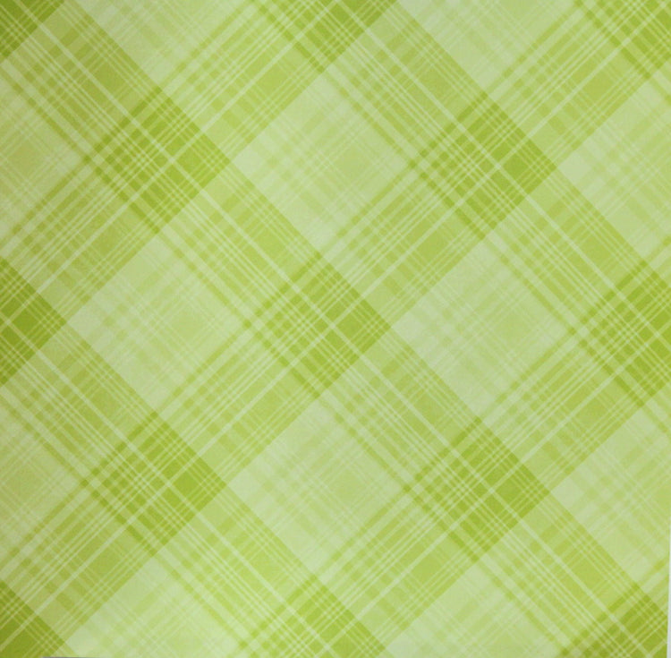 DCWV 12 X 12 Girl Power Green Plaid Cardstock Scrapbook Paper - SCRAPBOOKFARE