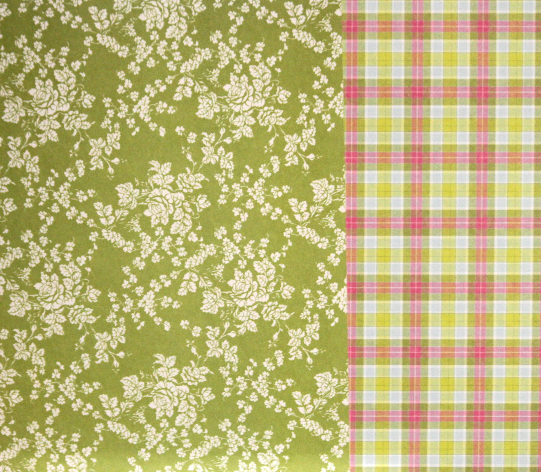 First Edition Paper Pretty Posy 12 x 12 Pea Green Floral Double-sided Cardstock Paper