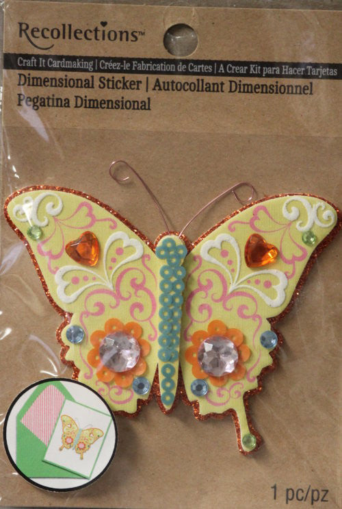 Recollections Craft It Cardmaking Butterfly Dimensional Sticker