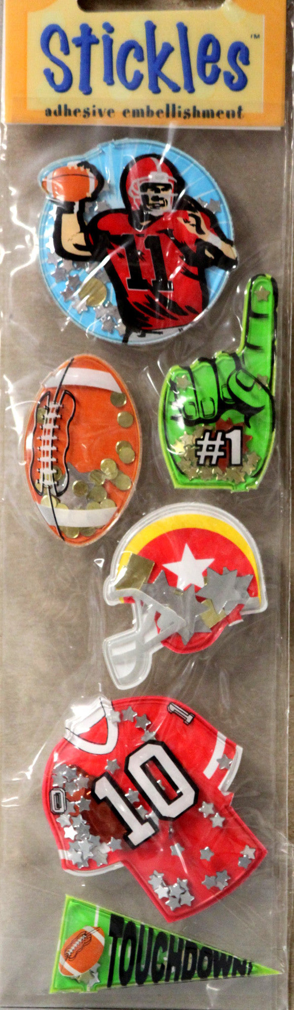 Stickles Football Shaker Puffy Stickers