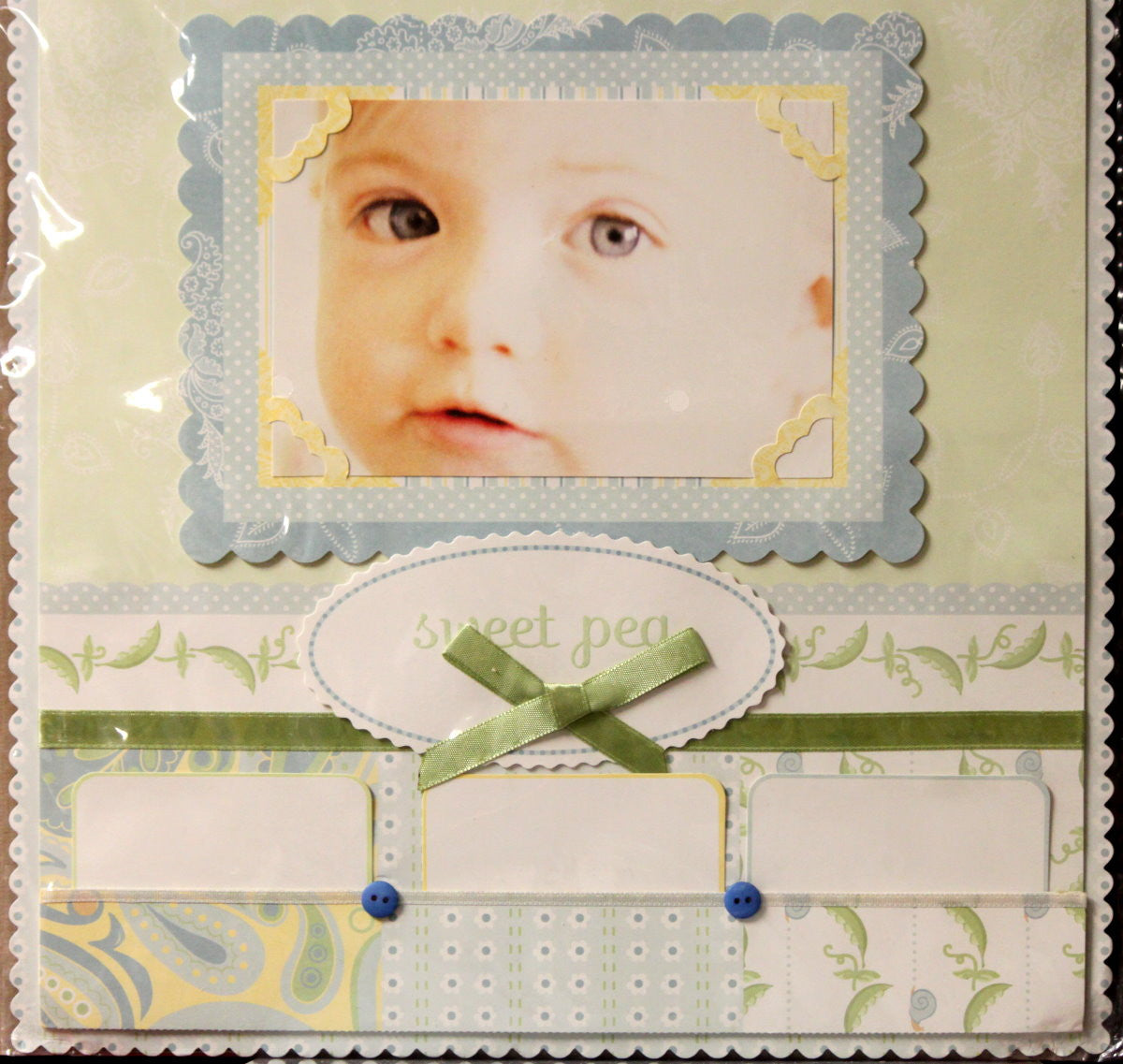 Sweet Pea Baby Premade Scrapbook Page
