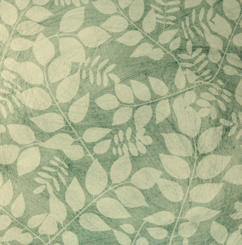DCWV 12" x 12" Slate Green Foilage Leaves Scrapbook Paper