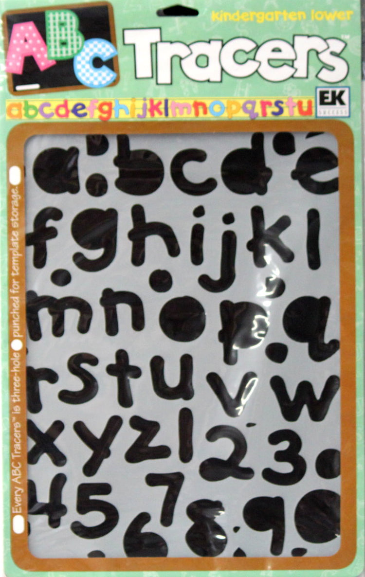 EK Success Kindergarten Lower Tracers Letters & Numbers Stencil Template