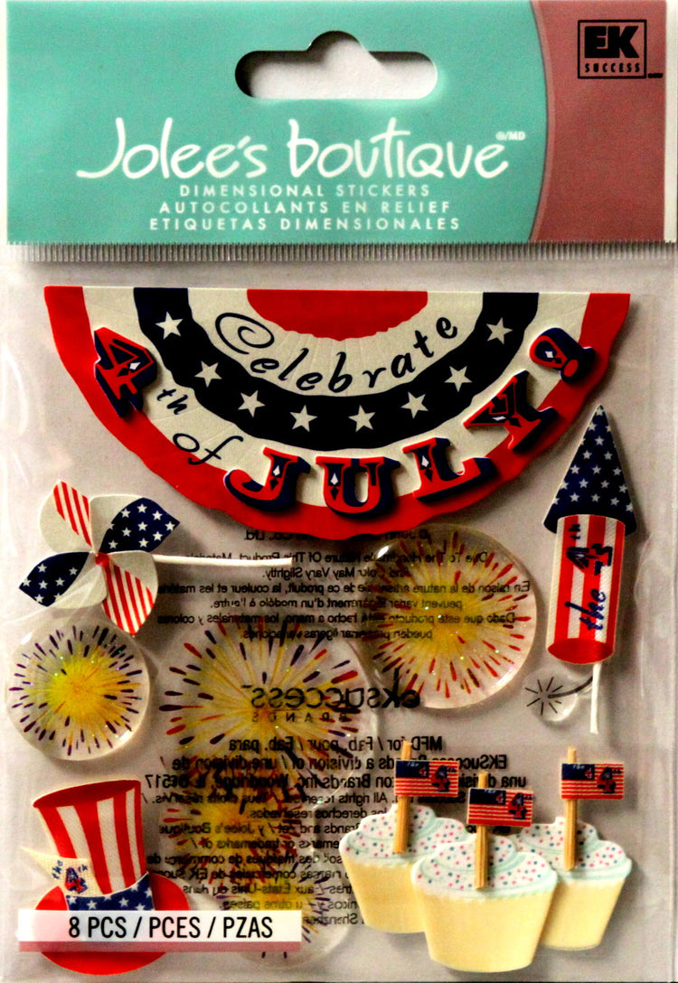 Jolee's Boutique Fourth Of July Dimensional Scrapbook Stickers