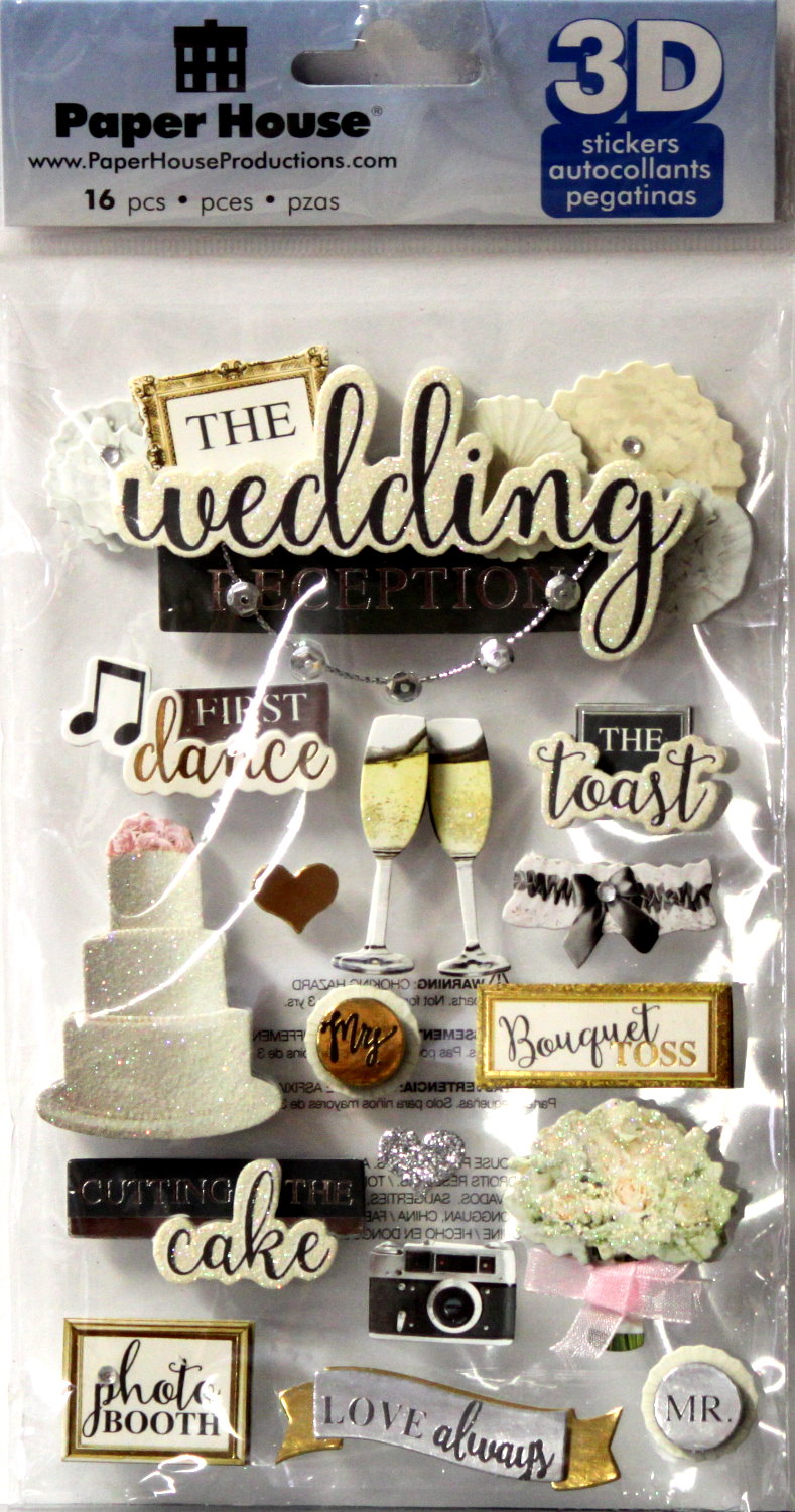Paper House 3D Dimensional THe Wedding Reception Stickers