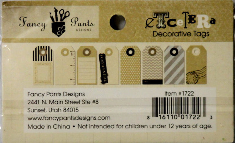 Fancy Pants Designs Etcetera Small Decorative Tags Embellishments - SCRAPBOOKFARE