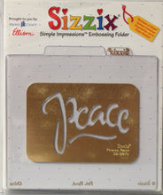 Sizzix Peace Simple Impressions Brass Stencil & Embossing Folder