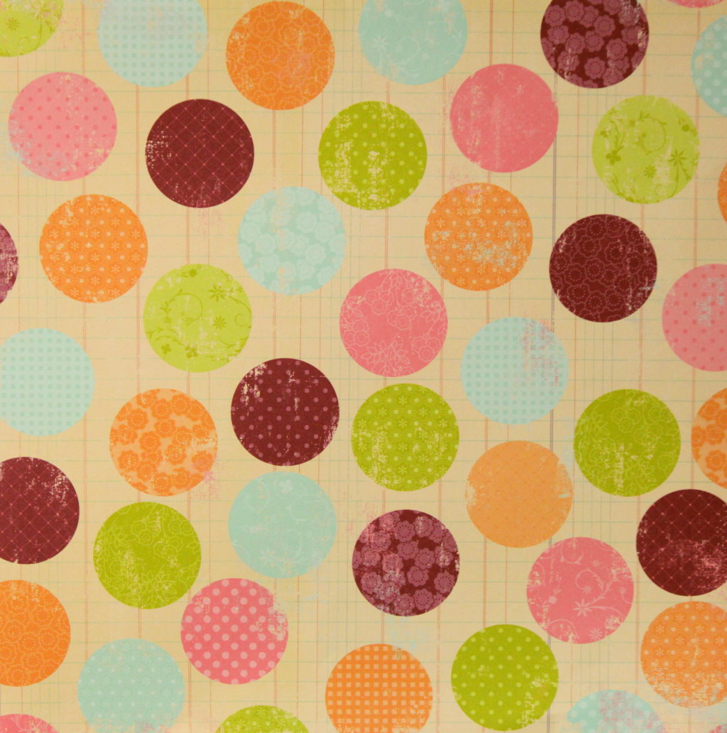 Distressed Large Dots Printed 12 x 12 Scrapbook Paper