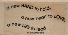 Stampin' Up! Wedding/Baby Sentiments Mounted Rubber Stamp