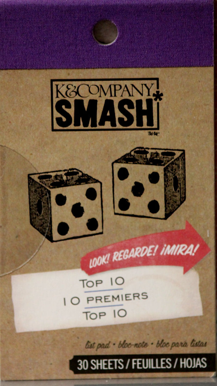 K & Company Smash Top 10 Premiers List Pad