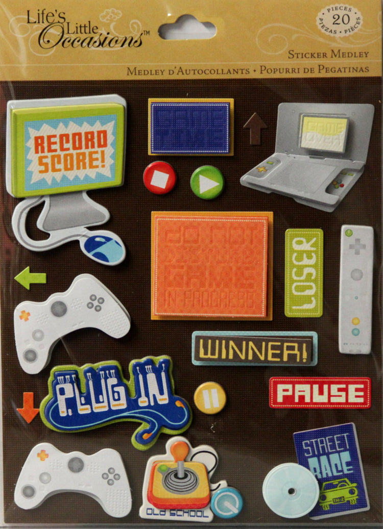 K & Company Life's Little Occasions Video Games Dimensional Stickers Medley