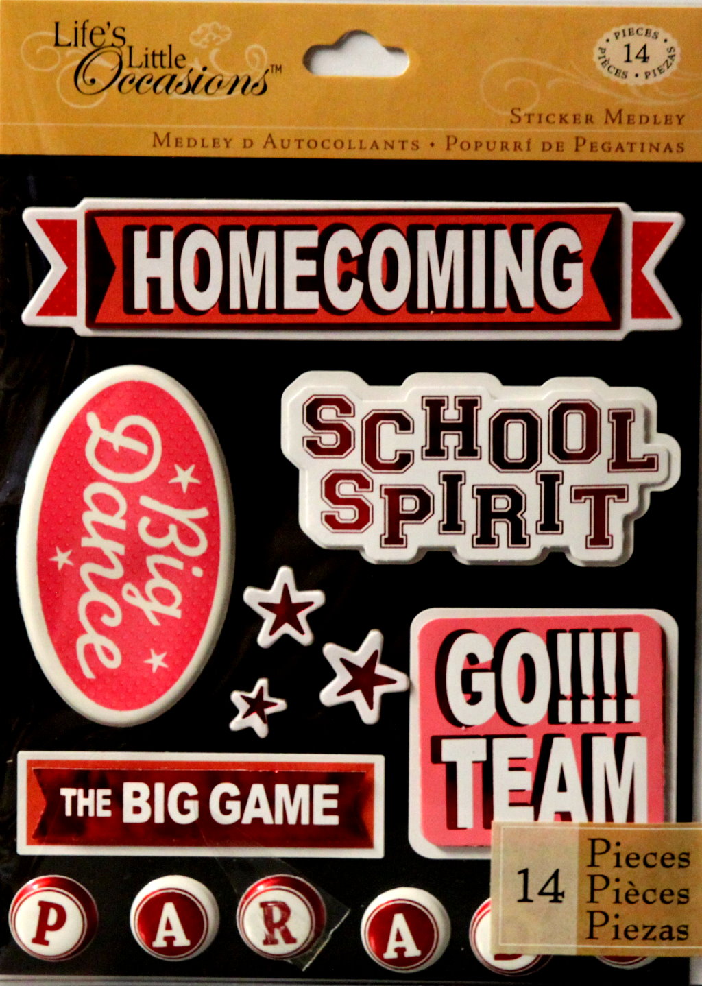 K & Company Life's Little Occasions Red Homecoming Dimensional Stickers Medley