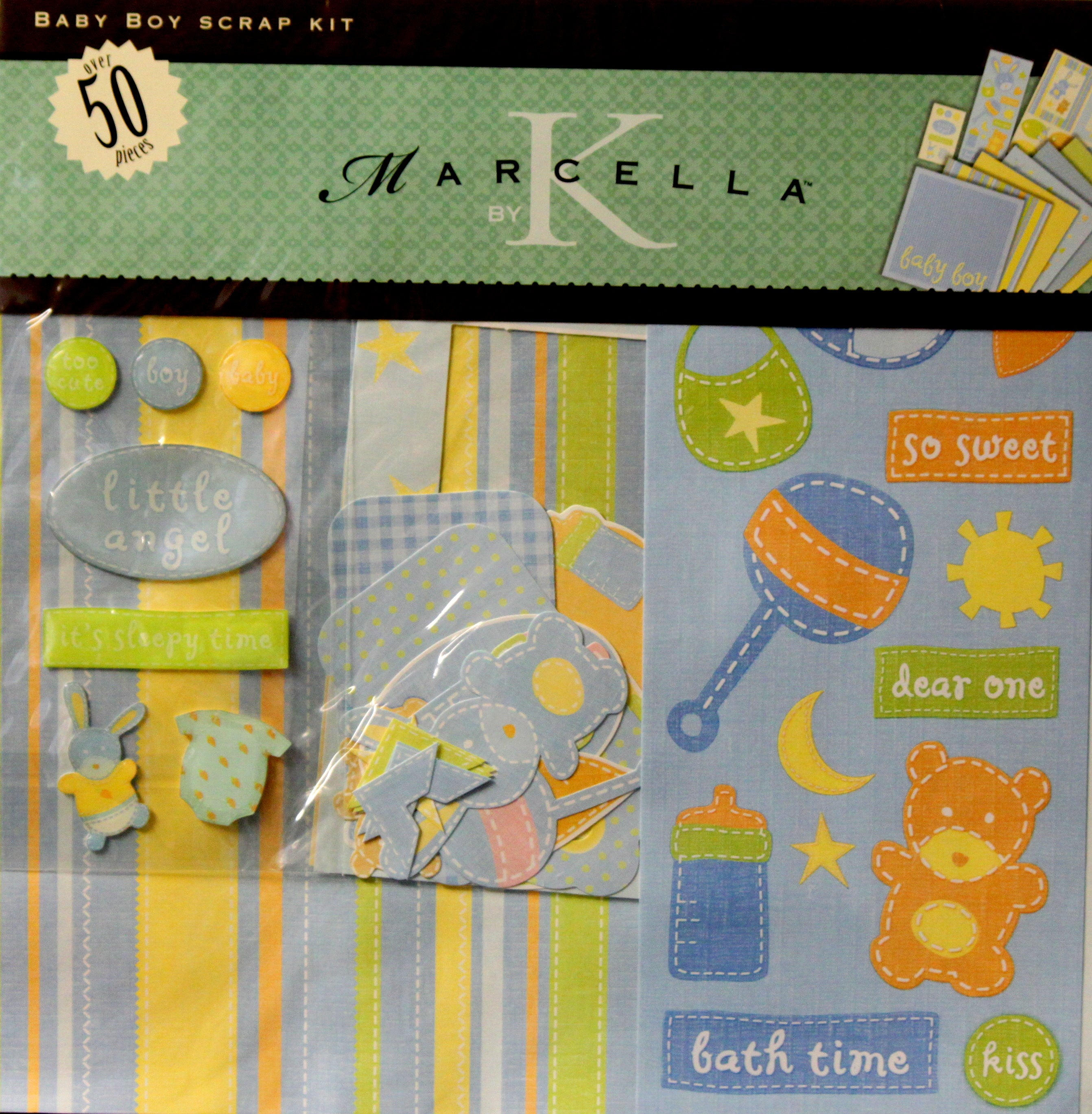 K & Company Marcella K 12"x 12" Baby Boy Scrapbook Pages Kit