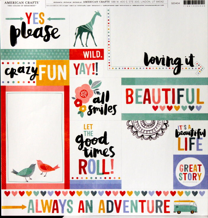 American Crafts The Color of Memories Paper Everyday Sentiments Die-cuts
