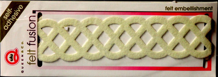 Queen & Company Felt Fusion Cream Celtic Self-Adhesive Felt Embellishment - SCRAPBOOKFARE