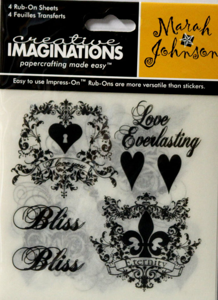 Creative Imaginations Marah Johnson Amore' Rub-On Transfers - SCRAPBOOKFARE