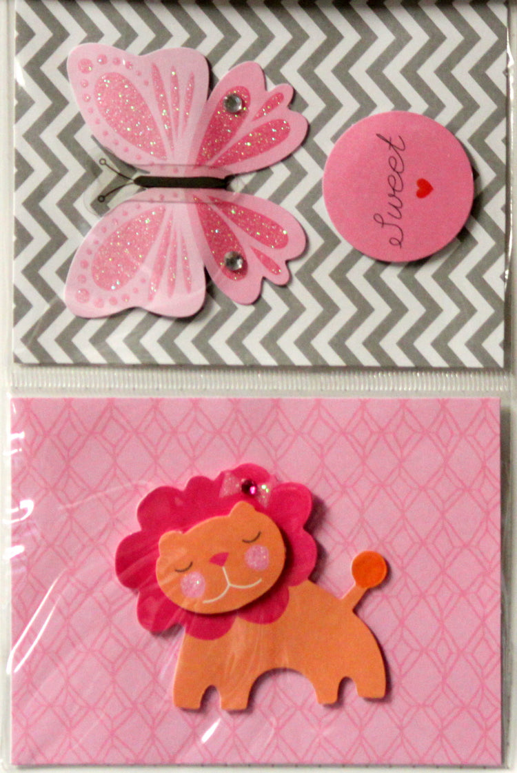 Me & My Big Ideas Pocket Pages Baby Girl Themed Embellished Cards - SCRAPBOOKFARE