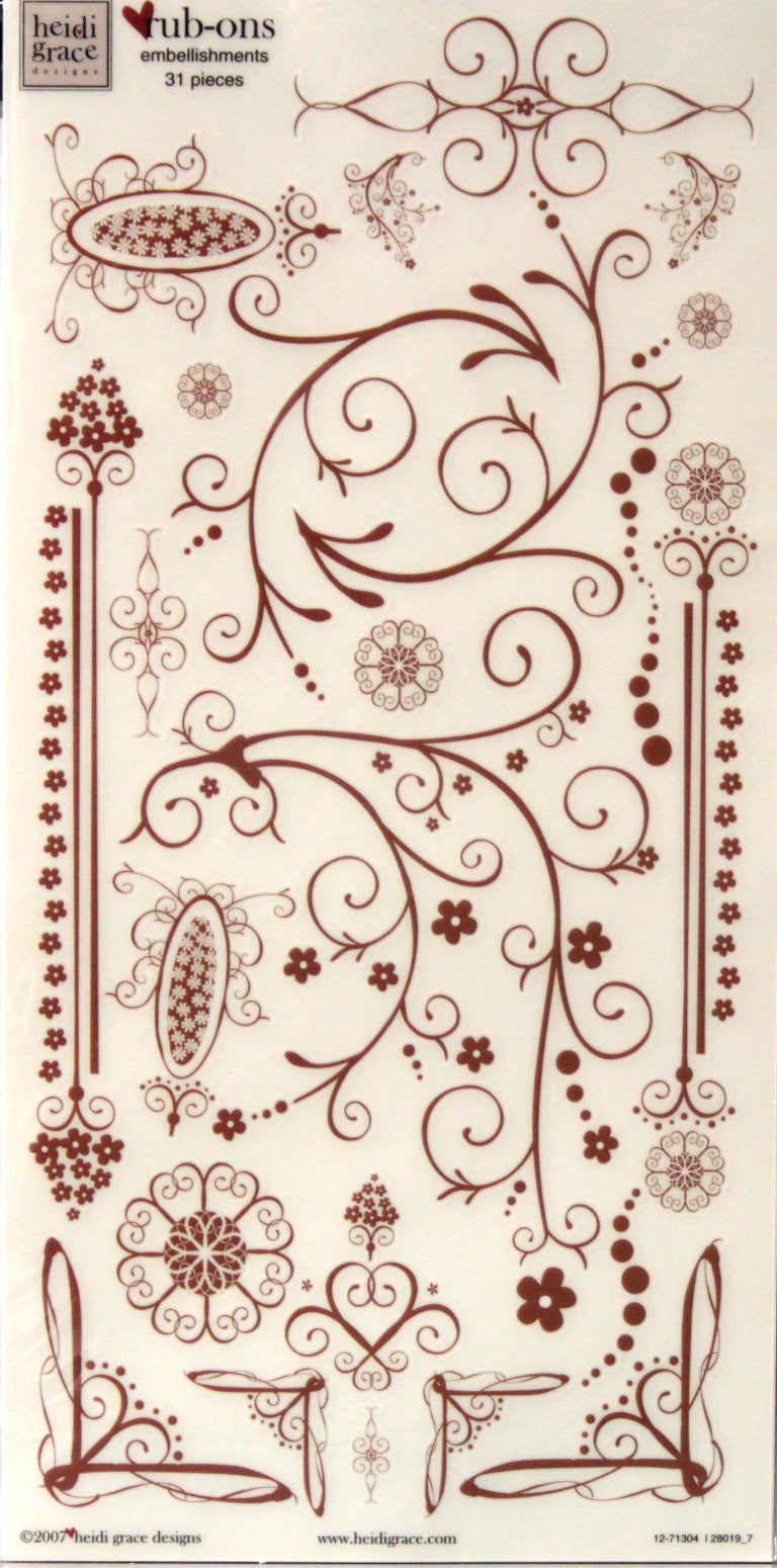 Heidi Grace Maple Crest Ct. Rub-ons Embellishments - SCRAPBOOKFARE