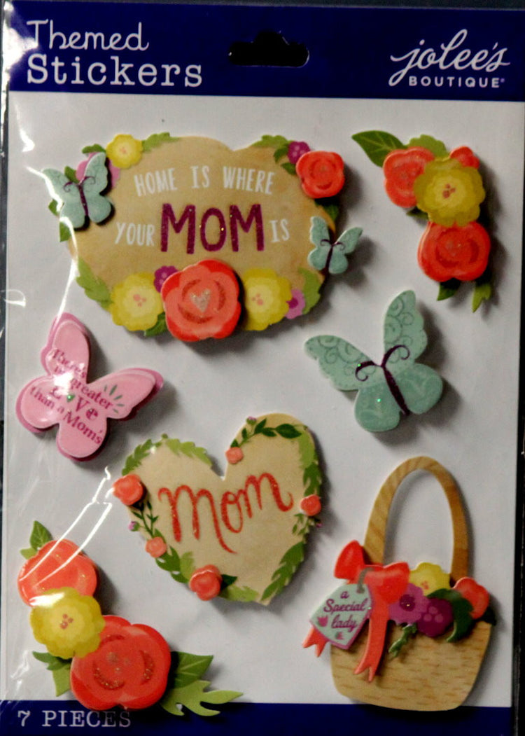 EK Success Jolee's Boutique Mom Icons & Words Glittered Dimensional Scrapbook Stickers - SCRAPBOOKFARE