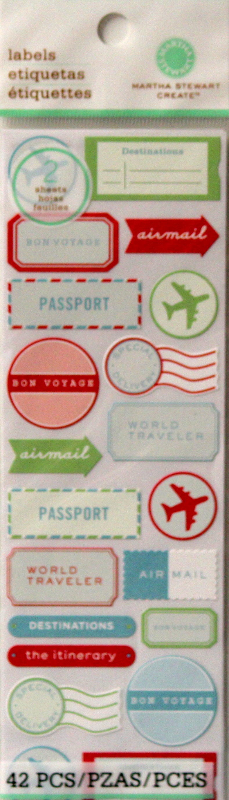 EK Success Martha Stewart Crafts Travel Icon Labels Stickers