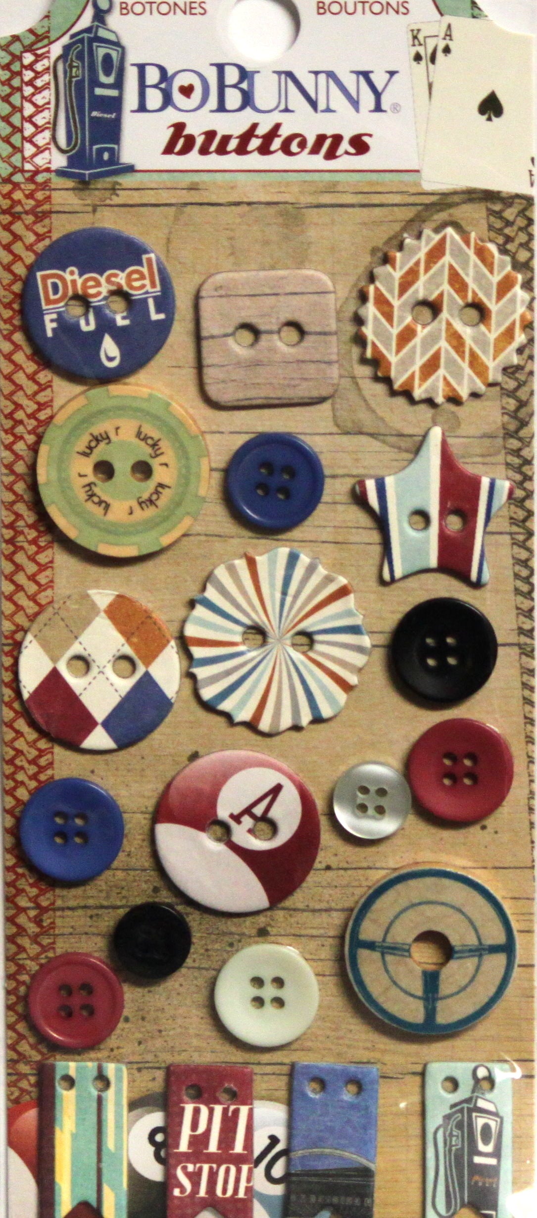 BoBunny Wild Card Buttons Dimensional Embellishments