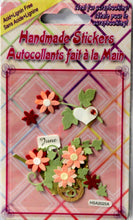 Handmade Wheelbarrow Full Of Flowers Dimensional Scrapbook Stickers