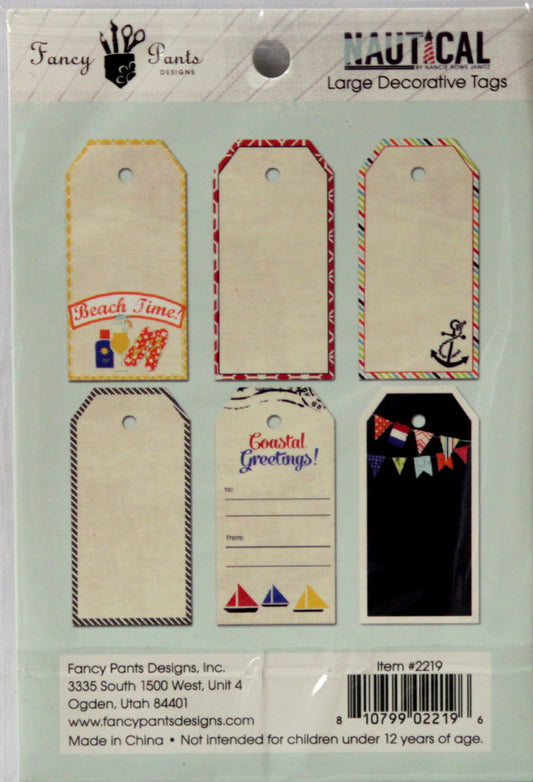 Fancy Pants Designs Nautical Large Decorative Tags Embellishments - SCRAPBOOKFARE