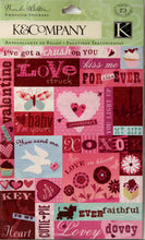 K & Company Brenda Walton Sweet Talk Words of Love Embossed Embellishments Stickers
